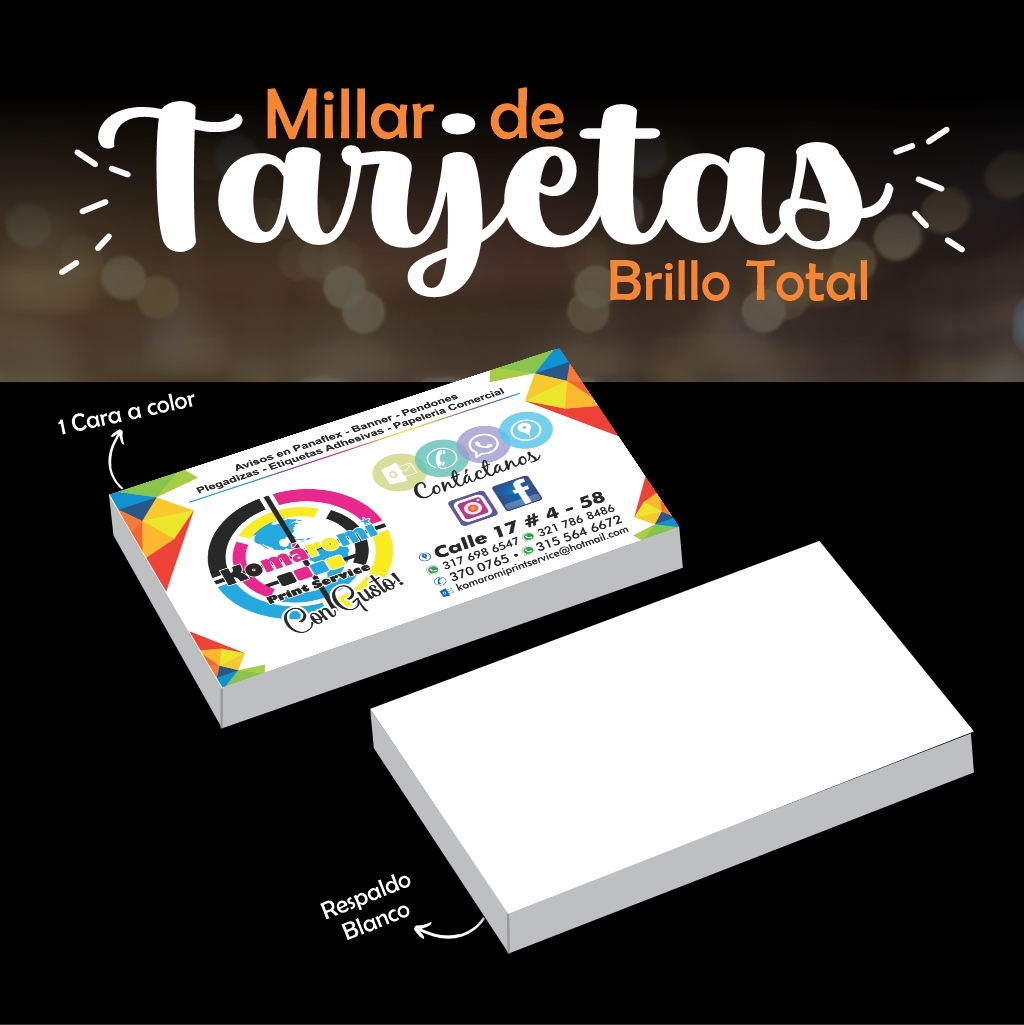 Tarjeta de Presentación Brillo Total